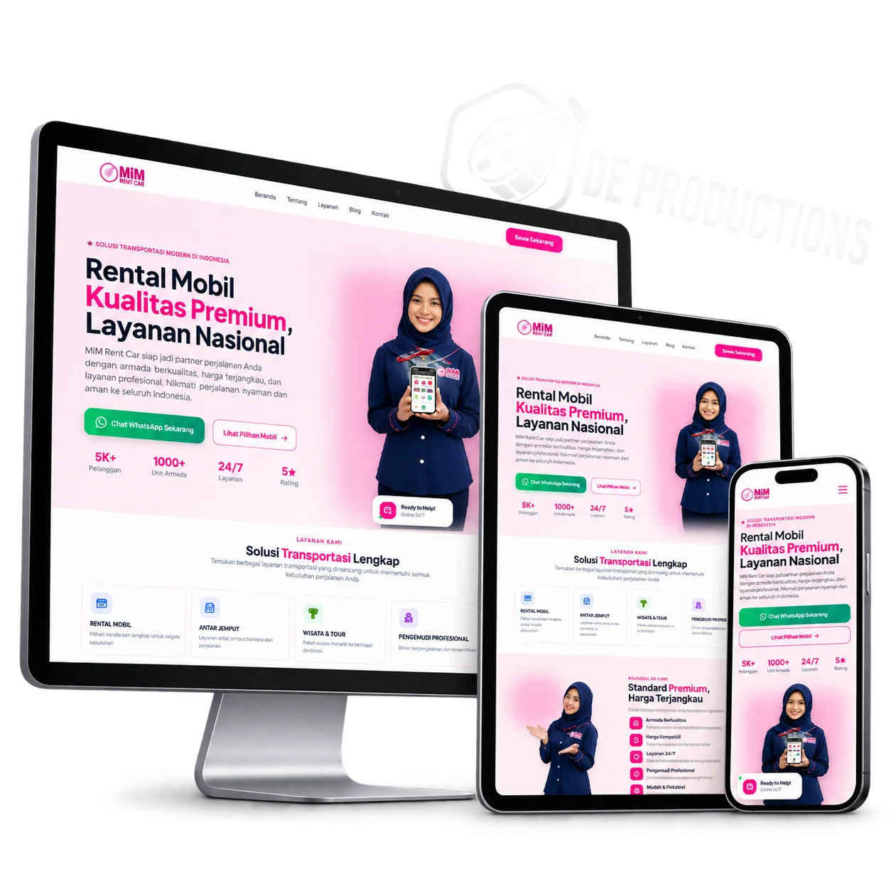 Portofolio Website MiM Rent Car Indonesia Balikpapan