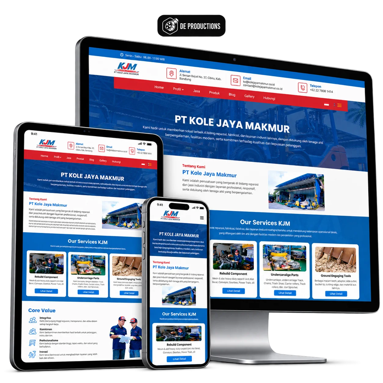 Portofolio Website PT Kole Jaya Makmur Balikpapan