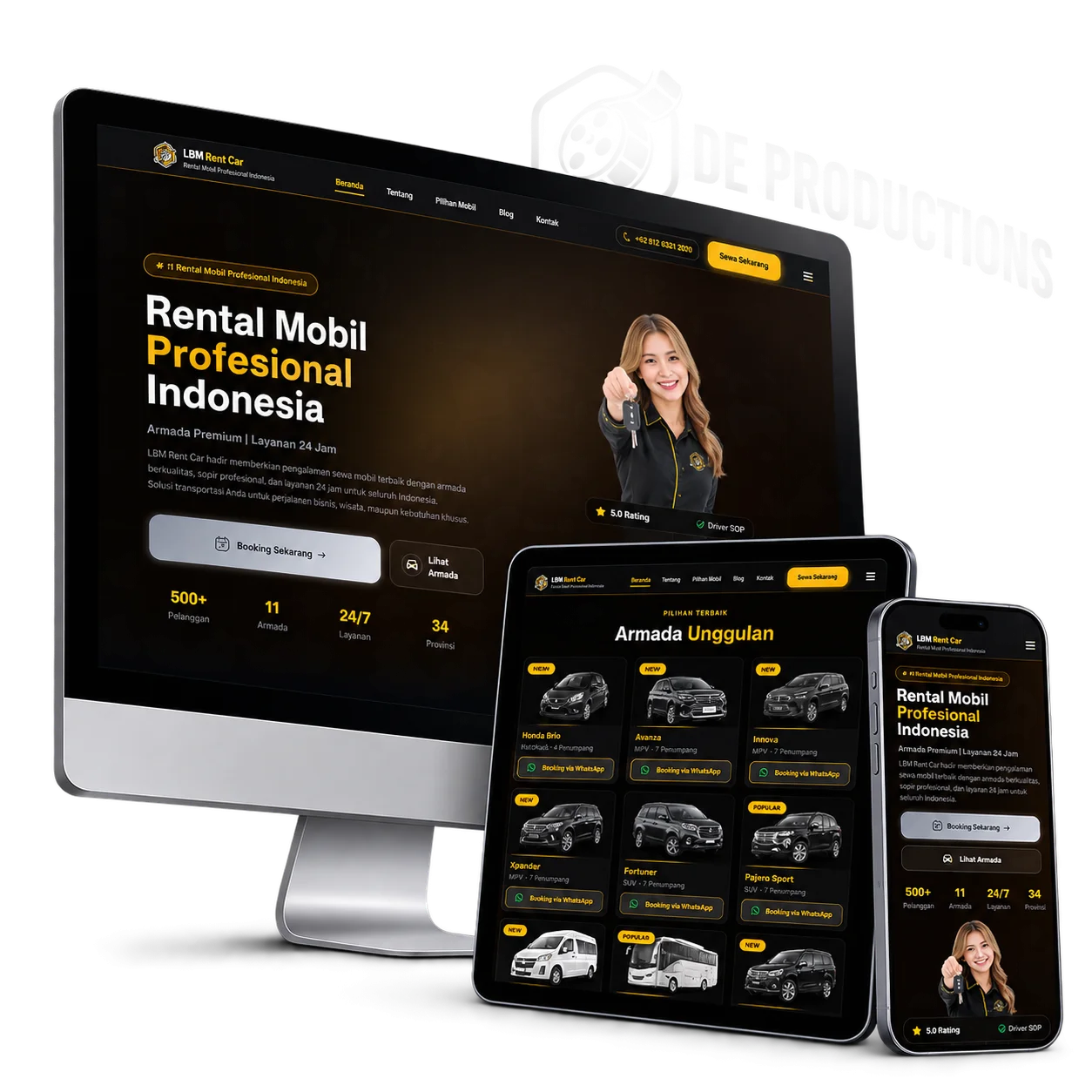 Portofolio Website Rental Mobil Profesional Balikpapan