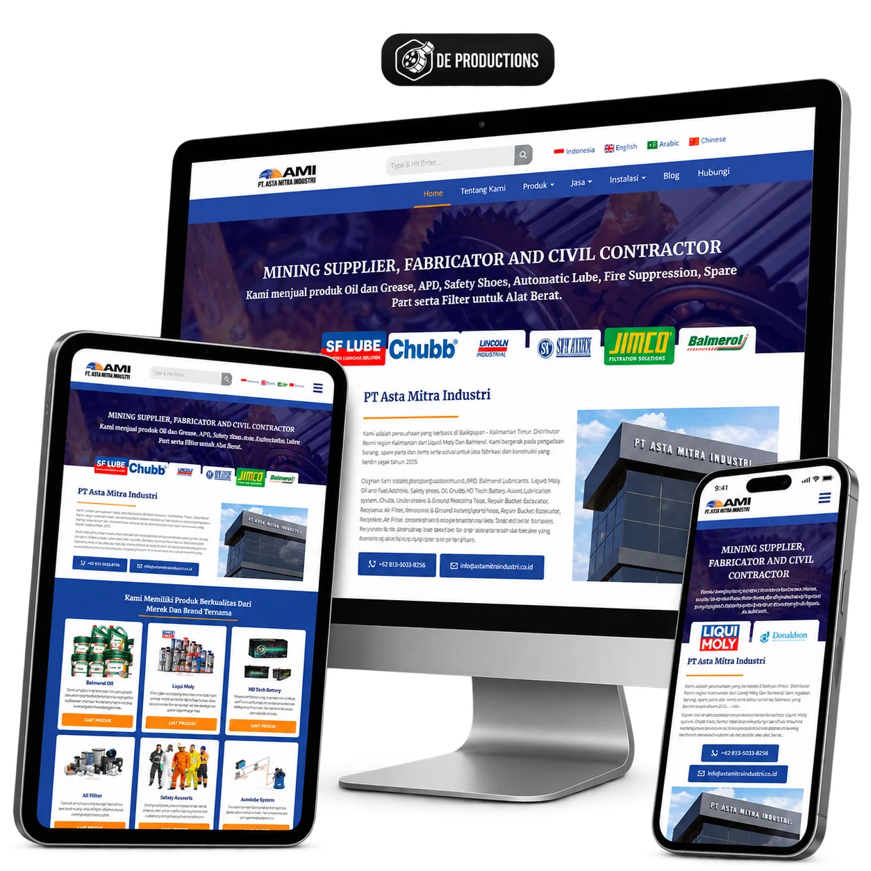 Portofolio Website PT Asta Mitra Industri Balikpapan